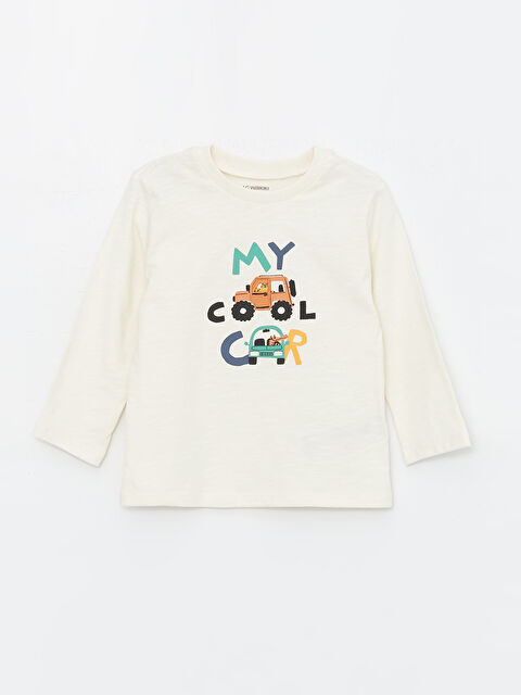 LCW Kids Crew Neck Printed Long Sleeve Baby Boys' T-Shirt - S4AG59Z1-QVK
