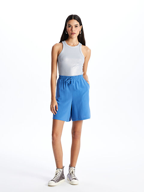 LCW ECO Kadın Beli Lastikli Düz Şort - S4AH23Z8-H8S