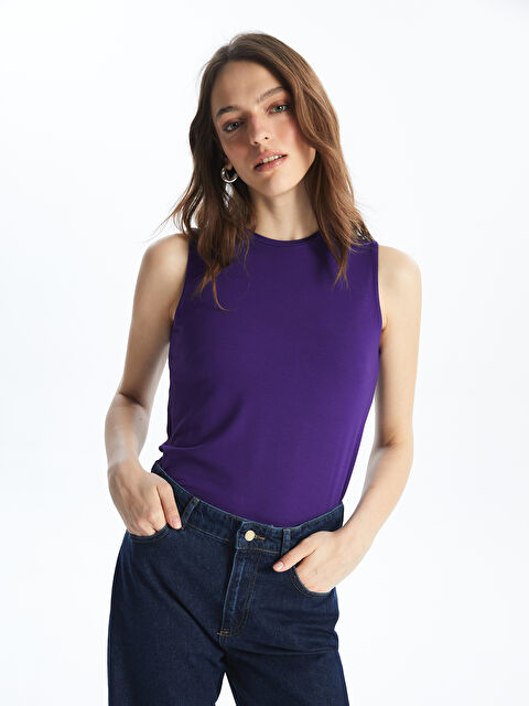 LCWAIKIKI Basic Kadın Bisiklet Yaka Düz Atlet - S4AH85Z8-LWW