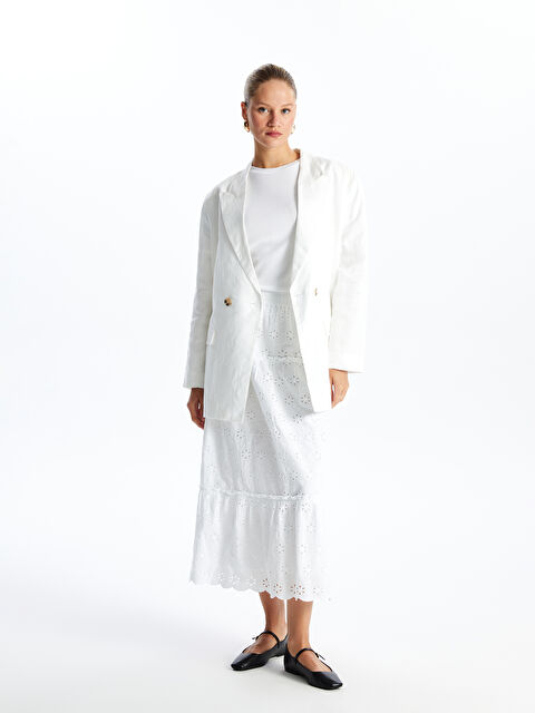 LCW Modest Jupe Évasée Brodée avec Taille Élastique pour Femmes - S4AJ29Z8-S37