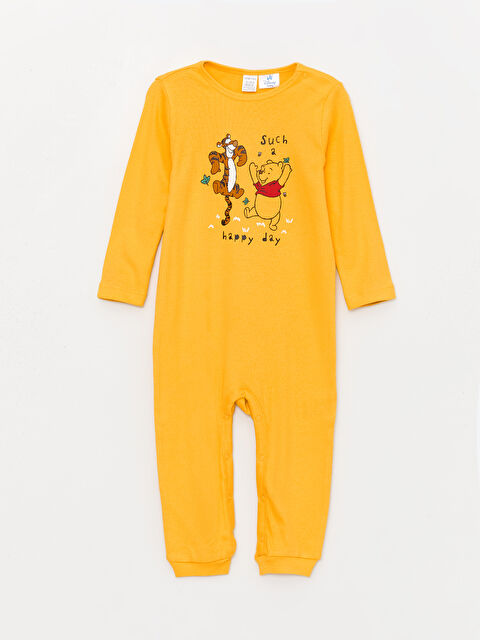 LCW baby سلوبيت للبنات مطبوع كم طويل ياقة دائرية ويني ذا بوه - S4AJ38Z1-FVD