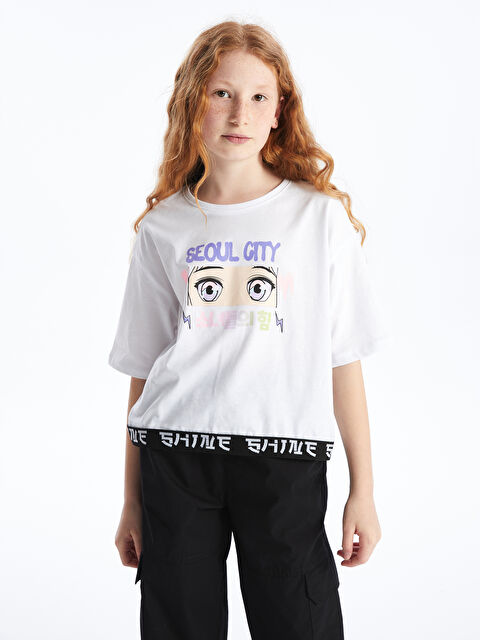 LCW Kids Djevojka BIJELA Majica kratkih rukava - S4AJ77Z4-Q6K