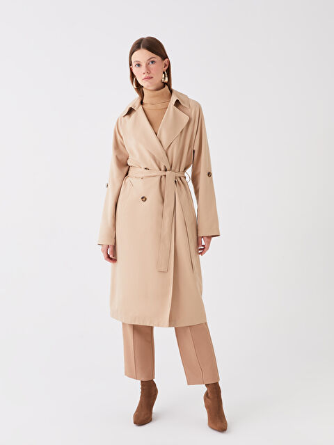 LCWAIKIKI Classic Ceket Yaka Kadın Trençkot - S4AJ95Z8-KNF