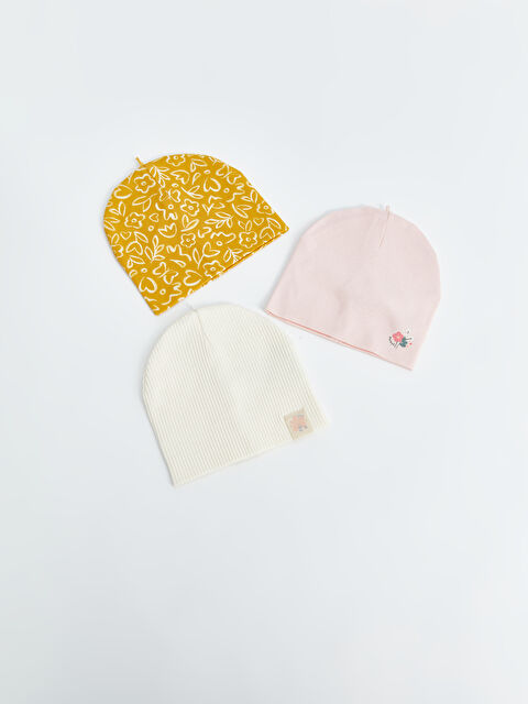 LCW baby Baskılı Kız Bebek Bere 3'lü - S4AL46Z1-JM1