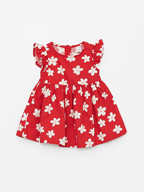 LCW Kids Bisiklet Yaka Çiçekli Kız Bebek Elbise - S4AN30Z1-LTQ