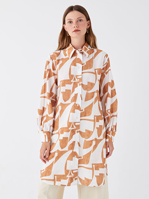 LCW Modest Patterned Women's Shirt Tunic - S4AQ08Z8-LQA