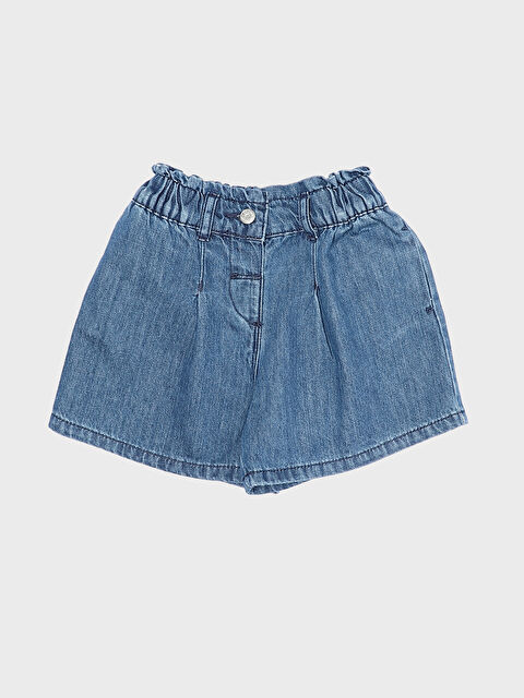 LCW Kids Elastic Waist Basic Baby Girls' Denim Shorts - S4AQ52Z1-311