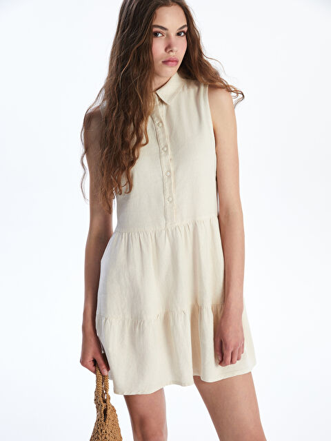 XSIDE Rochie Mini din Amestec de In cu Guler de Cămașă - S4AR14Z8-VHM