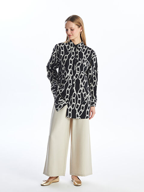 LCW Modest Elasticated Waist Plain Wide Leg Women's Trousers - S4AU50Z8-FZJ