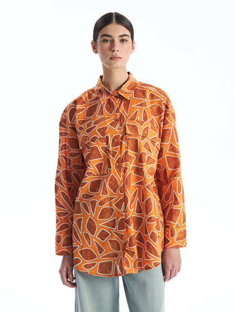 LCW Modest تونيك قميص واسع منقوش للسيدات - S4AU79Z8-LR0