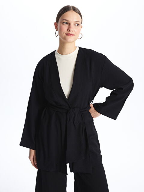 LCW Modest Şal Yaka Düz Uzun Kollu Oversize Kadın Kimono - S4AV28Z8-RQL