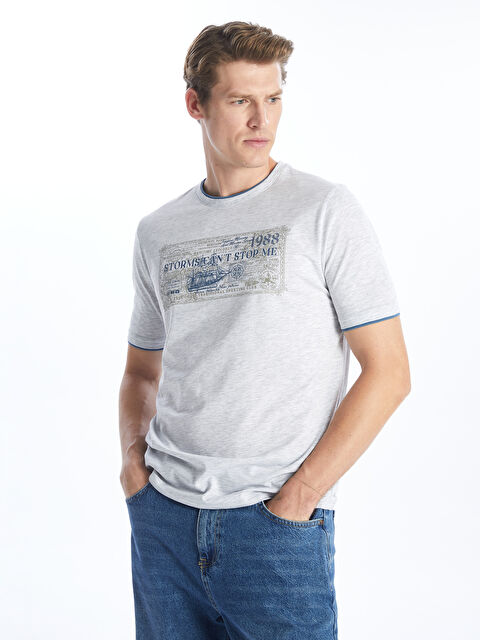 SOUTHBLUE Crew Neck Short Sleeve Printed Combed Cotton Men's T-shirt - S4AY01Z8-DFL