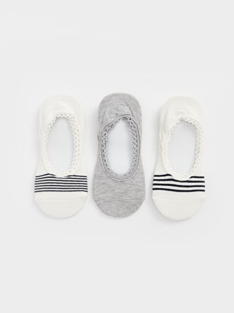 LCW DREAM Chaussettes invisibles rayées pour Femmes Lot de 3 pièces - S4BB32Z8-FDU