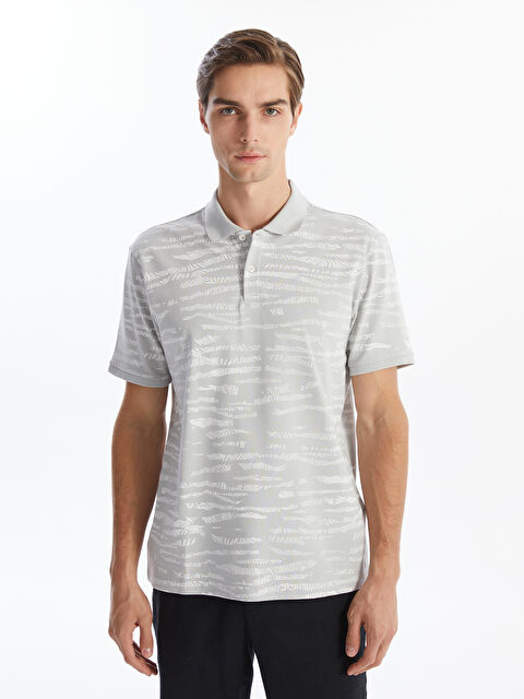 LCW Vision Polo Neck Short Sleeve Patterned Pique Men's T-Shirt - S4BB76Z8-LRW