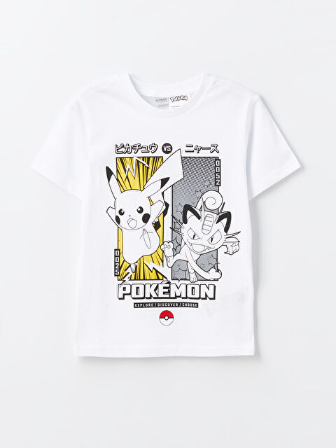 LCW Kids Crew Neck Pikachu Printed Short Sleeve Boys' T-Shirt - S4BC66Z4-Q6K