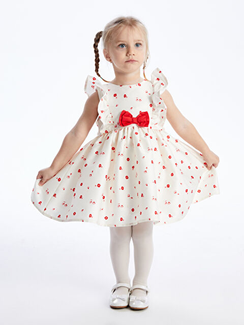 LCW Kids Crew Neck Patterned Baby Girls' Dress - S4BD37Z1-LRA