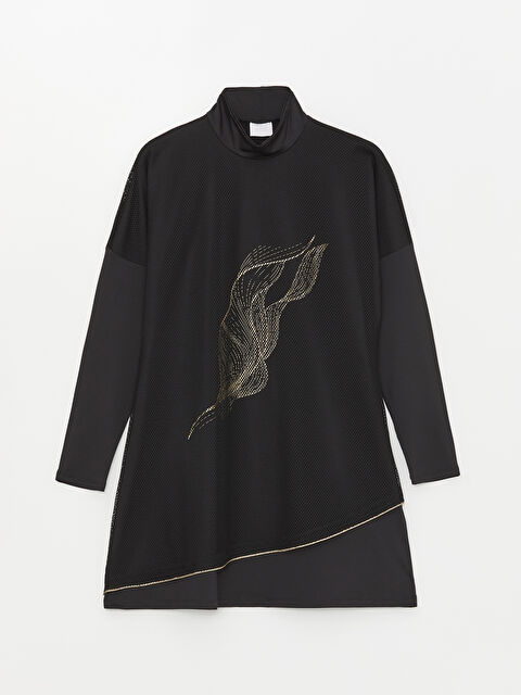 LCW DREAM Dik Yaka Desenli Kadın Tesettür Mayo Üst - S4BE45Z8-CVL