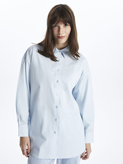 LCW Modest Plain Long Sleeve Oversize Women's Shirt Tunic - S4BE72Z8-FZH