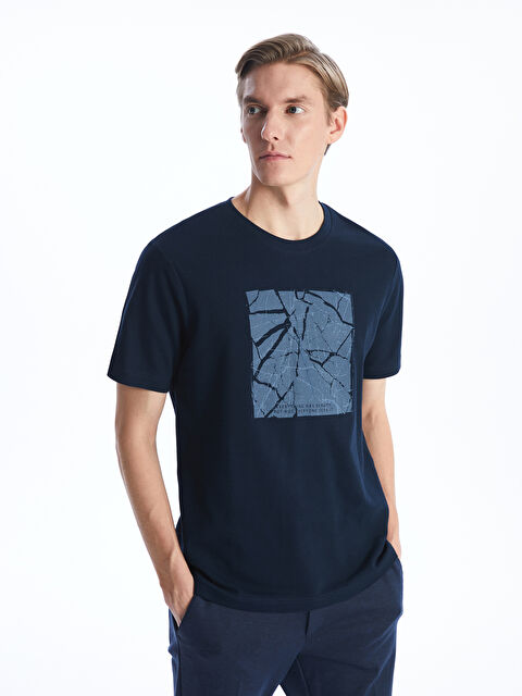 SOUTHBLUE Crew Neck Short Sleeve Printed Pique Men's T-Shirt - S4BF21Z8-DWP