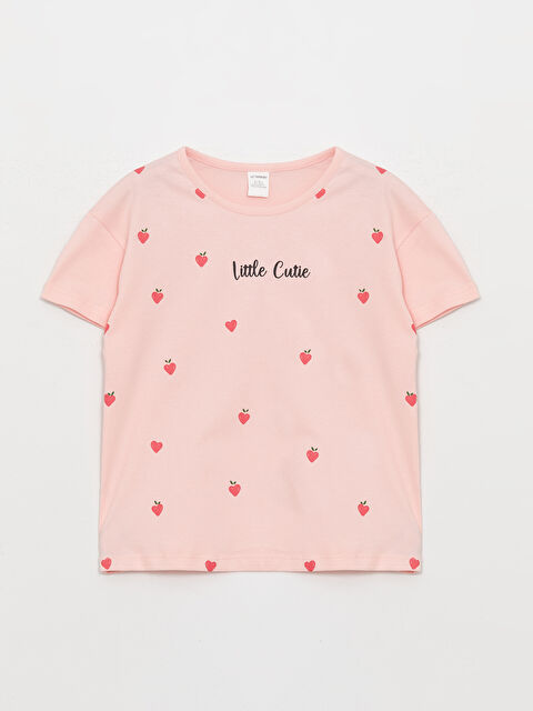 LCW Kids Crew Neck Printed Short Sleeve Baby Girls' T-Shirt - S4BH12Z1-FTG