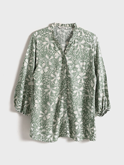 LCW Grace Notch Neck Floral Women's Blouse - S4BJ66Z8-LRL