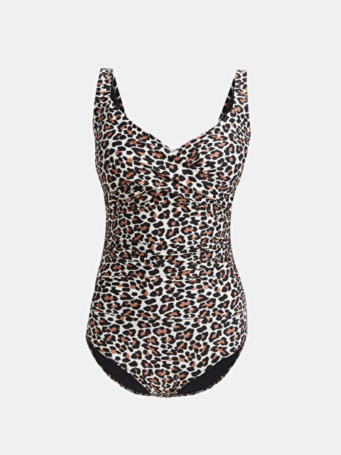 LCW DREAM Leopar Desenli Çıkarılabilir Pedli Kadın Mayo - S4BM64Z8-LQJ