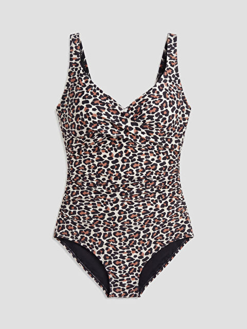 LCW DREAM Leopar Desenli Çıkarılabilir Pedli Kadın Mayo