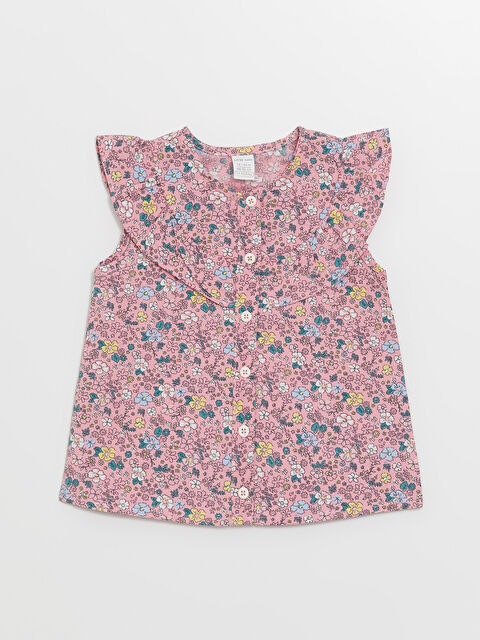 LCW Kids Peter Pan Collar Sleeveless Floral Baby Girls' Blouse - S4BM67Z1-LT4