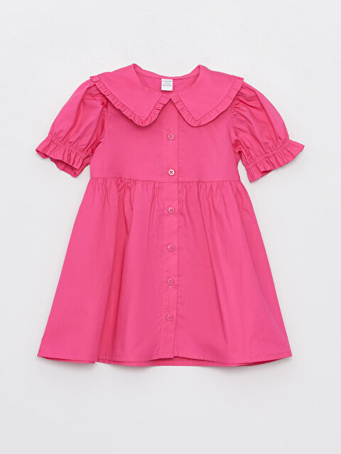 LCW Kids Peter Pan Collar Short Sleeve Baby Girls' Dress - S4BM83Z1-GQW