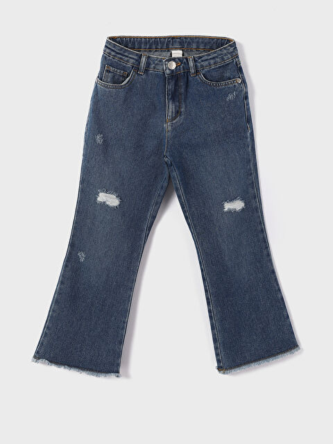 LCW Kids Girl's Jean Trousers with Adjustable Elastic Waist - S4BQ39Z4-H45