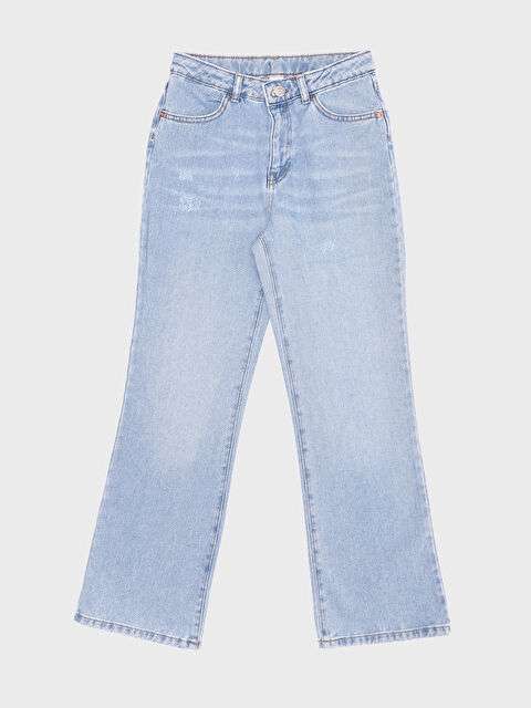 LCW Kids Girl's Jean Trousers with Adjustable Elastic Waist - S4BQ45Z4-311