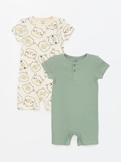 LCW baby بذلة طفل صغير كم قصير كول مدور مطبوع جوج ديال الباكات - S4BR04Z1-LQA