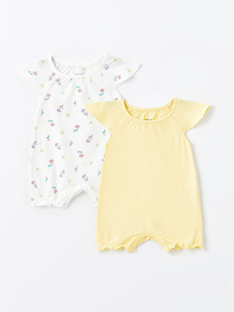 LCW baby سلوبيت بياقة دائرية للبنات الرضع - مجموعة من قطعتين - S4BR10Z1-LRA