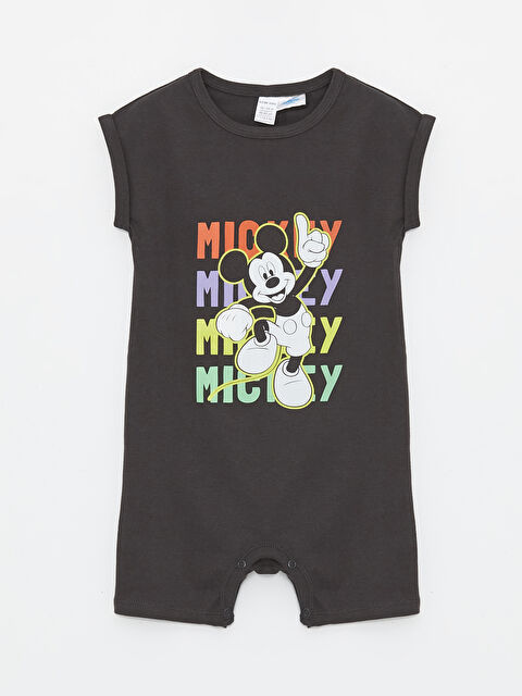 LCW baby Гащеризон с кръгло деколте, къс ръкав, отпечатан с Мики Маус за бебета момчета - S4BR39Z1-R4Q