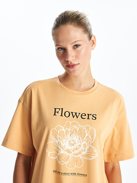 LCW Modest Crew Neck Printed Women's Tunic - S4BR67Z8-FPJ