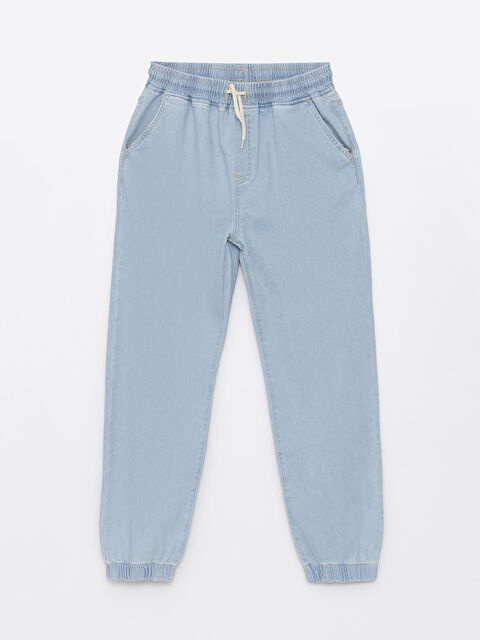 LCW Kids Rahat Kalıp Beli Lastikli Erkek Çocuk Jean Jogger Pantolon - S4BR87Z4-869