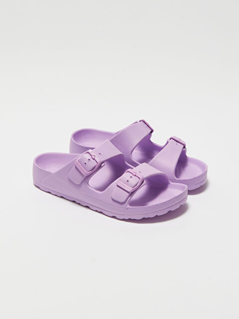 LCW STEPS Buckle Detailed Double Banded Girls' Slippers - S4BT00Z4-DP3