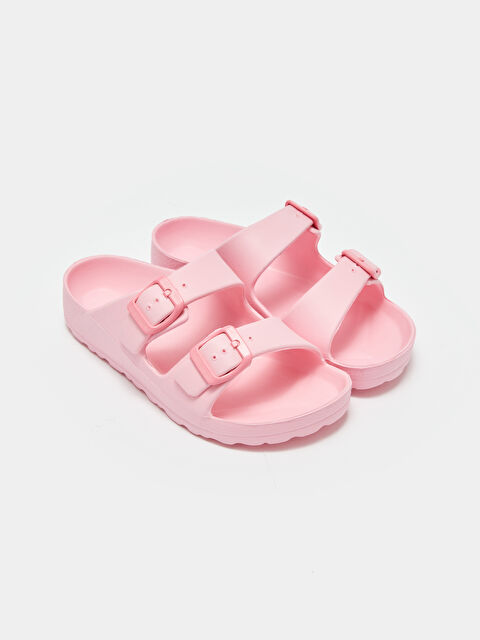 LCW STEPS Buckle Detailed Double Banded Girls' Slippers - S4BT00Z4-G4V