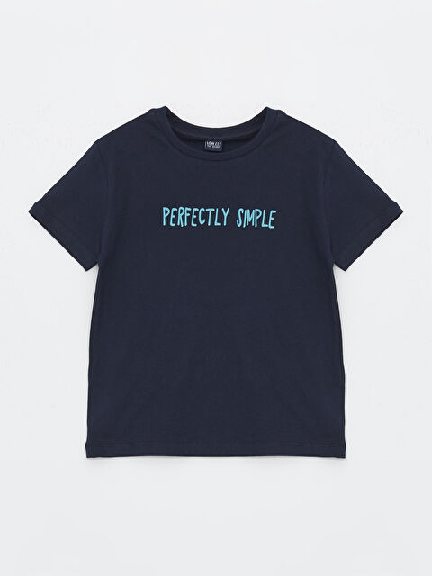 LCW ECO Bisiklet Yaka Baskılı Kısa Kollu Erkek Çocuk Tişört - S4BT31Z4-J2Y