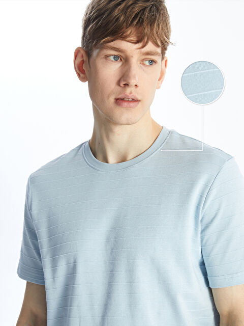 XSIDE Crew Neck Short Sleeve Men's Textured T-Shirt - S4BT72Z8-S0S