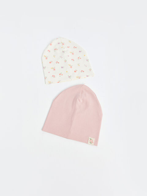 LCW baby Printed Baby Girl Beanie 2 Pieces - S4BV64Z1-LRB