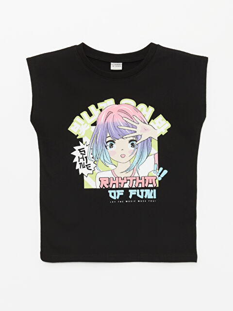 LCW Kids Bisiklet Yaka Baskılı Kız Çocuk Atlet - S4BV91Z4-CVL