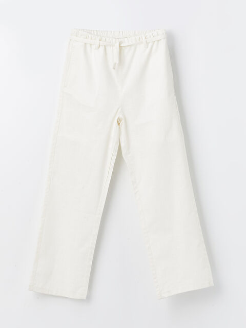 LCW Kids Elasticated Waist Wideleg Girls' Trousers - S4BY31Z4-FDU