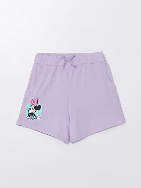 LCW Kids Beli Lastikli Minnie Mouse Baskılı Kız Çocuk Şort - S4CA15Z4-GPZ