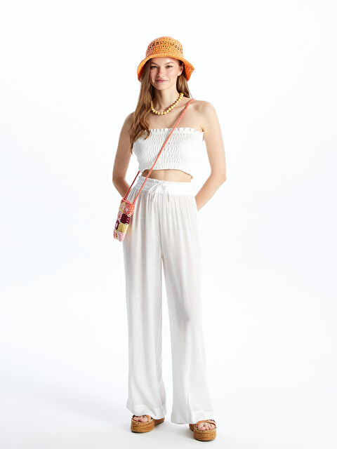 LCW DREAM Kadın Beli Lastikli Düz Plaj Pantolonu - S4CA45Z8-FFB