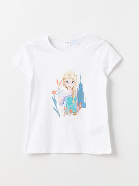 LCW Kids Bisiklet Yaka Elsa Baskılı Kız Çocuk Pijama Üst - S4CA57Z4-Q6K