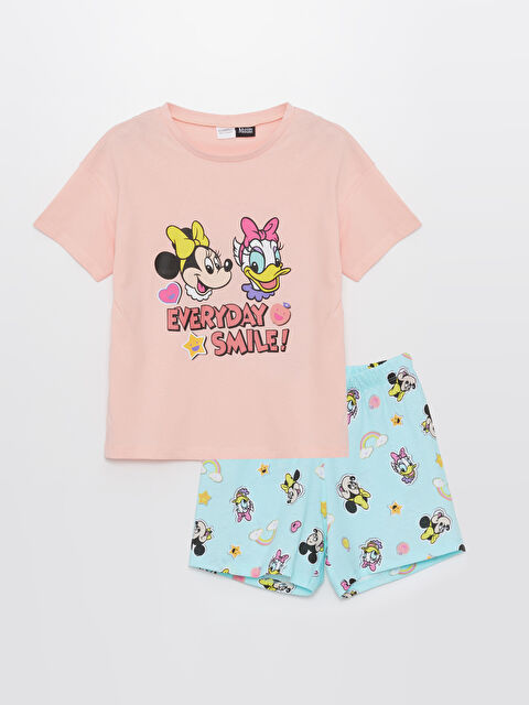 LCW Kids Ensemble pyjama court pour Filles à col rond imprimé Minnie Mouse à manches courtes - S4CA69Z4-G7Z