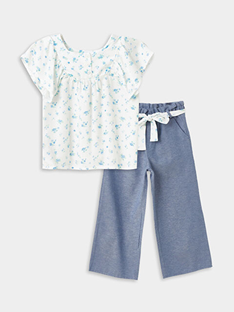 LCW Kids Bisiklet Yaka Kız Çocuk Bluz ve Pantolon