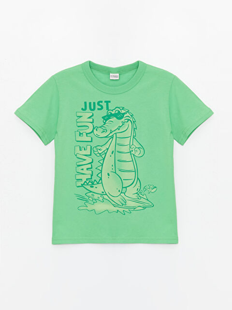 LCW Kids تيشيرت للأولاد بياقة دائرية كم قصير مطبوع - S4CD03Z4-GKJ