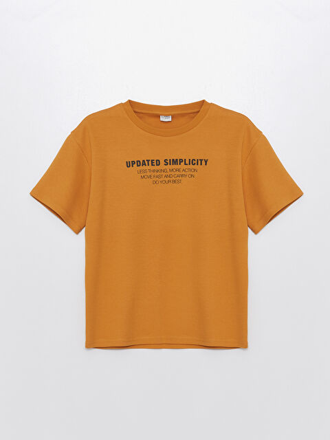 LCW Kids Relaxed Fit Crew Neck Textured Fabric Boys' T-Shirt - S4CD16Z4-VZL